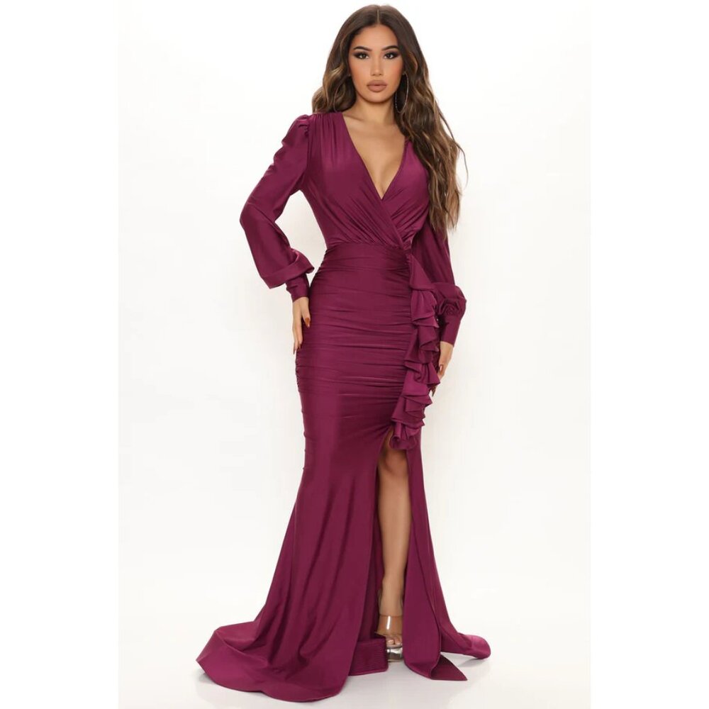 Fashion Nova Wine And Dine Maxi Dress - Purple XL